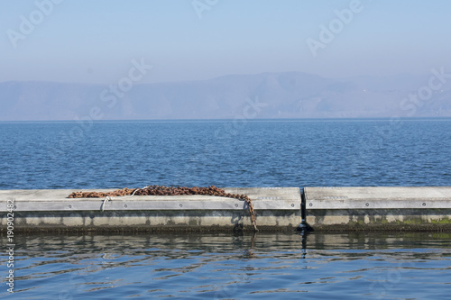 Lake Vegoritida in Arnissa and Agios Panteleimon in Macedonia in Greece photo