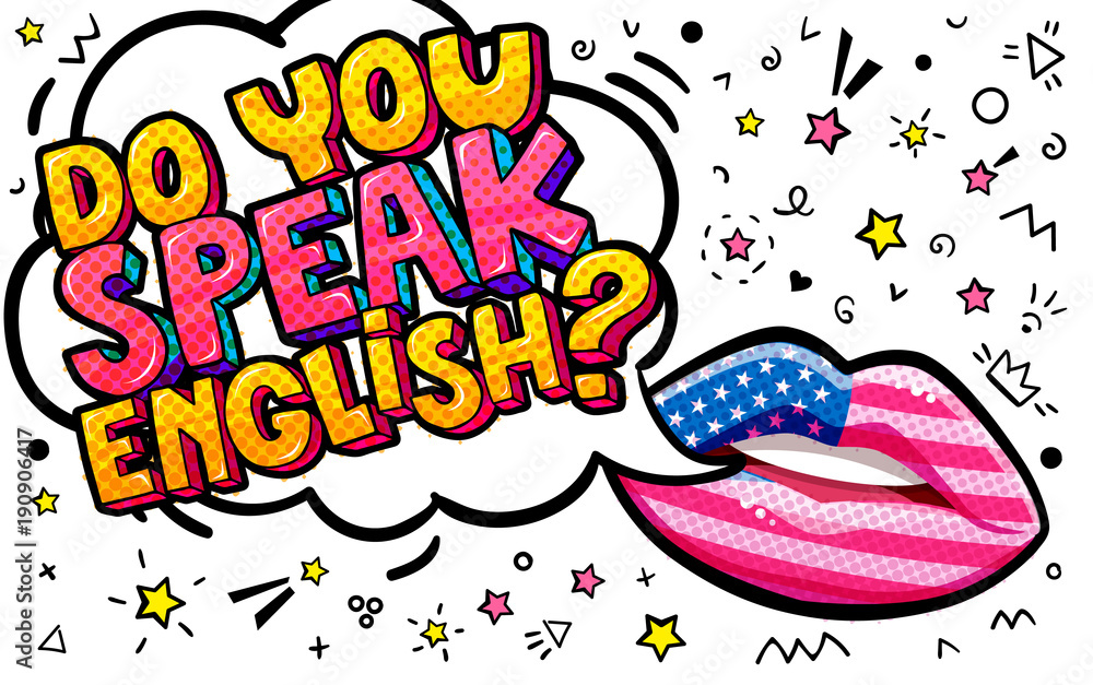 Fotografie Do you speak English word bubble