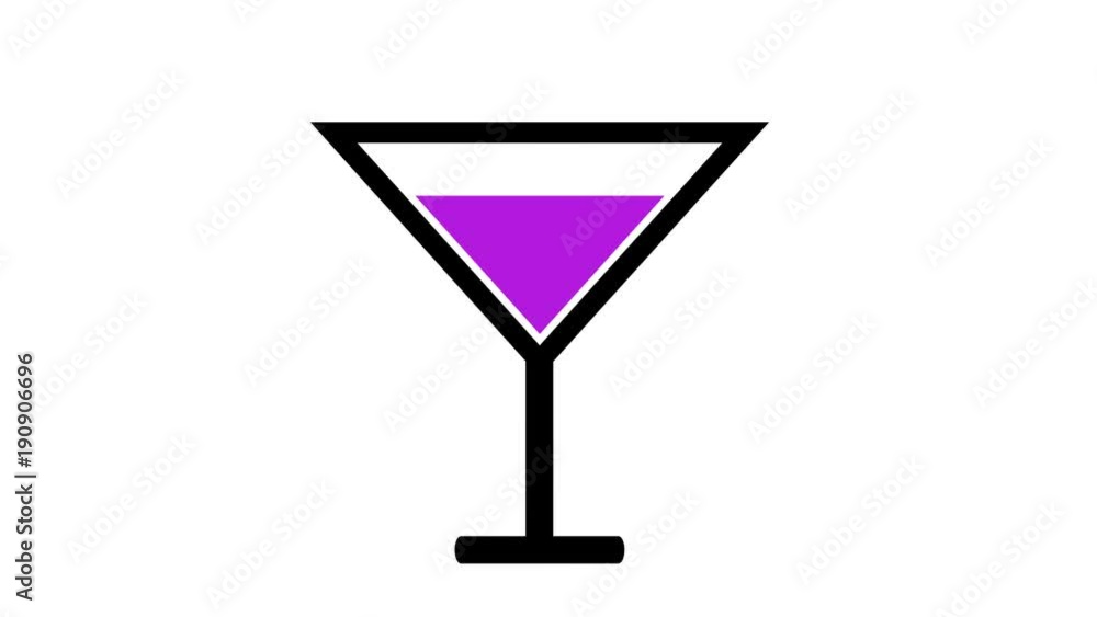 Alcoholic cocktail drink icon purple Alcoholic cocktail drink icon purple