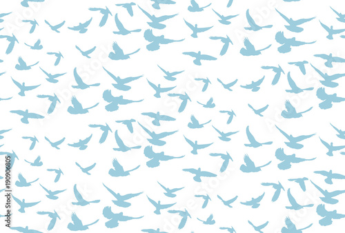  background with a pattern of flying birds on a white background