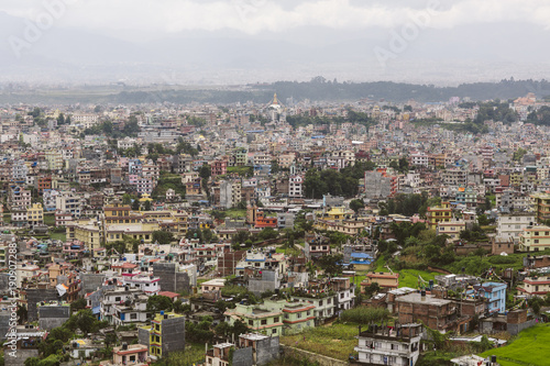 Fototapeta Naklejka Na Ścianę i Meble -  Panoramic aerial view on Kathmandu, Nepal.