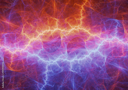 Fire and ice lightning  electrical plasma background