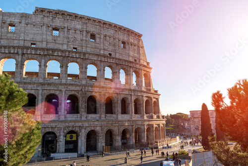 Colosseum in Rome. Italy. Sunny.