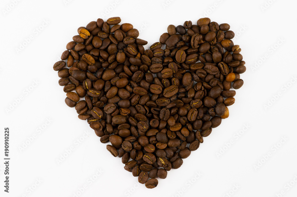 Heart shape made from Coffe beans. Heart shape made from Coffe beans.