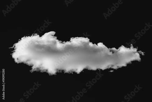 Black sky and single with cloud isolated on black background