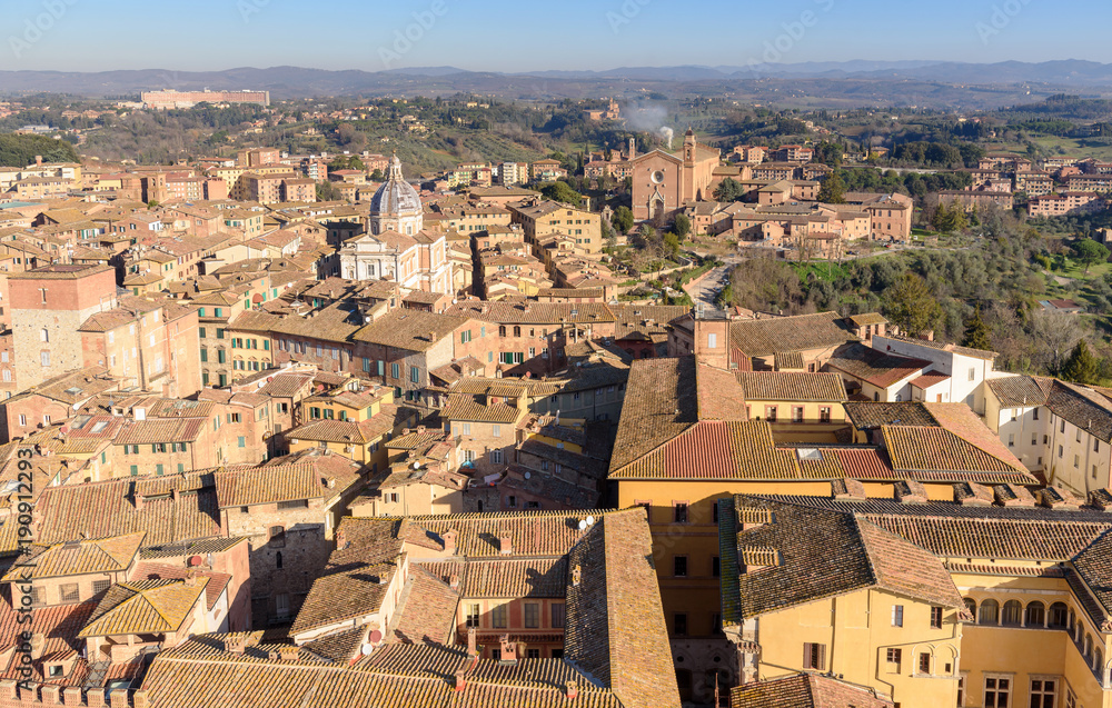 aerial view of Siena, tuscany, Italy