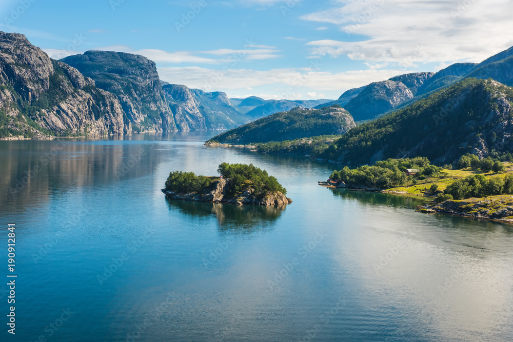 Norwegian fjord and mountains Lysefjord, Norway. Norwegian fjord and mountains Lysefjord, Norway.