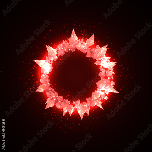 Red crystal ring for text