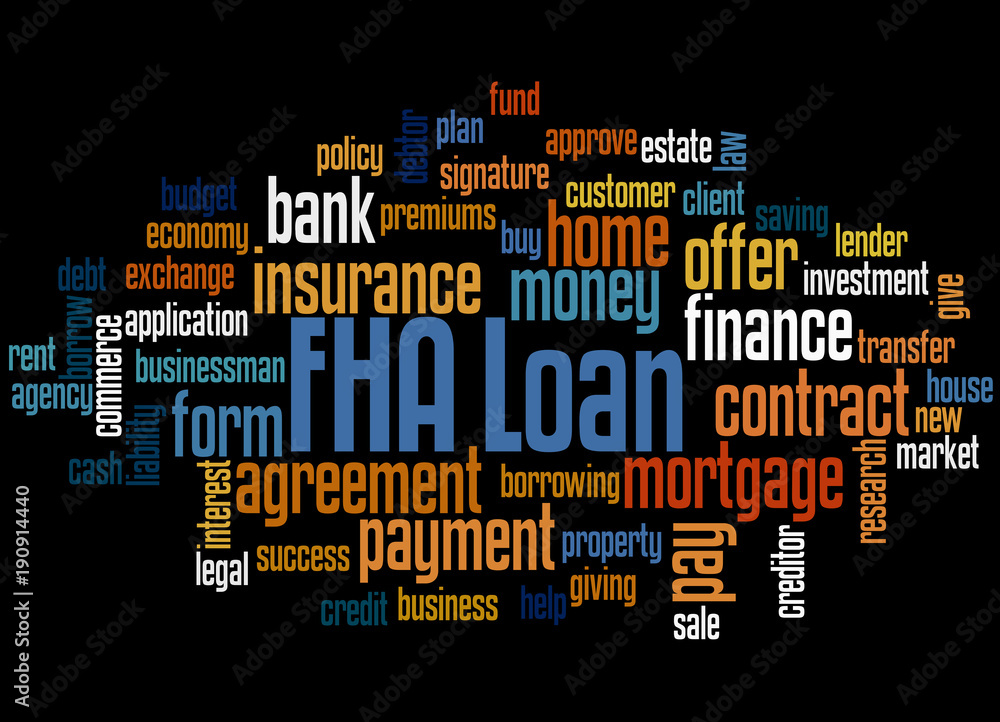 FHA loan word cloud concept 2 FHA loan word cloud concept 2