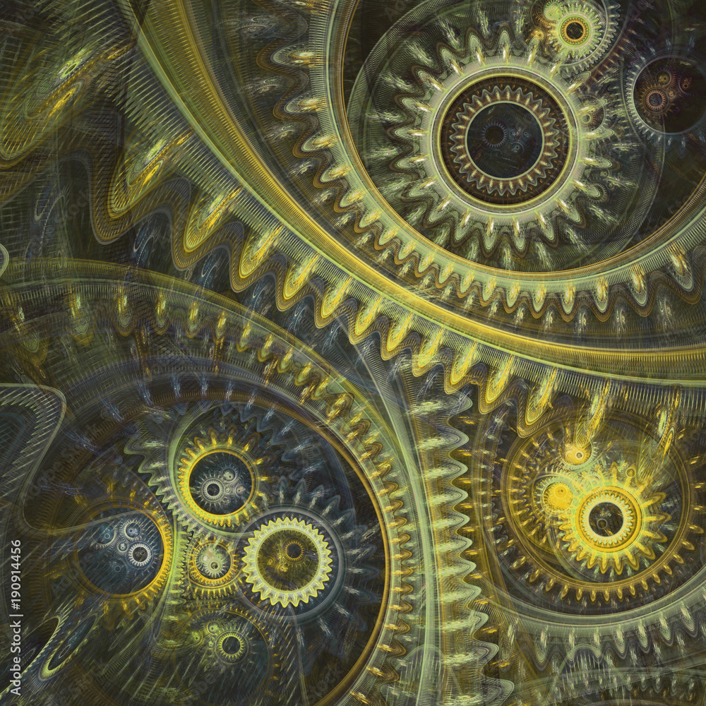 Abstract cogwheel steampunk background