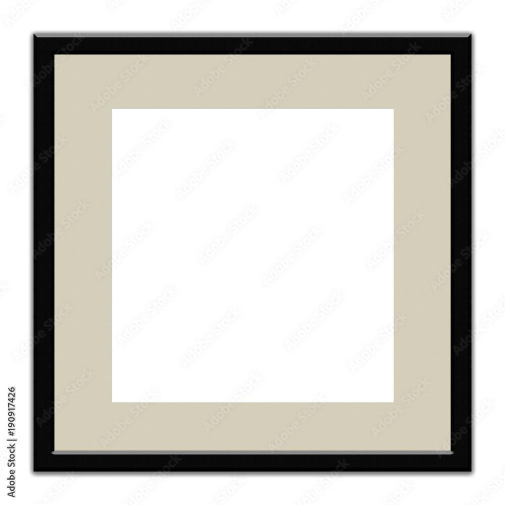 Fototapeta premium Black square frame with margin to put a photograph on white