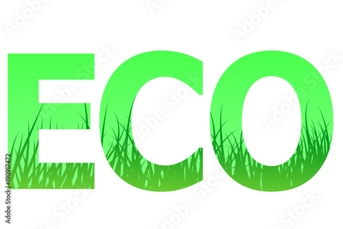 eco logo with grass vector illustration 