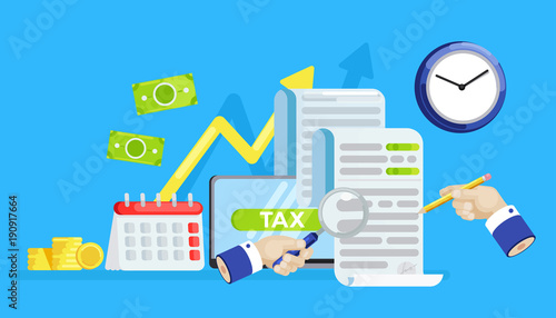 The tax form banner. Investigation of accounts. Date of payment of debt