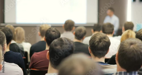 Wallpaper Mural the speaker tells the speech at conference. Business People Seminar Conference Meeting Office Training Concept Torontodigital.ca
