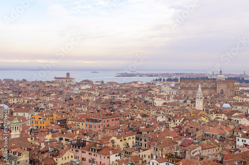 Venice aerial cityscape view from San Marco Campanile. Italy © Григорий Стоякин
