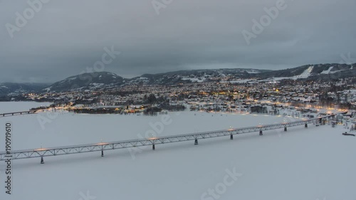 Norwegian town Lillehamer by Night