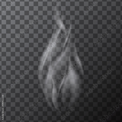 Delicate white realistic cigarette smoke waves