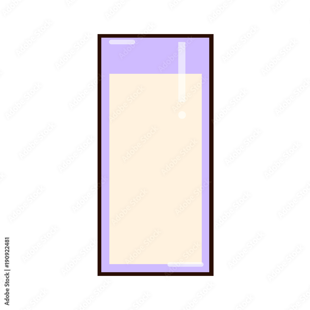 Milk in a glass. Healthy diet. Clean eating.Tall glass Breakfast, protein rich dairy product. Flat vector illustration EPS Milk in a glass. Healthy diet. Clean eating.Tall glass Breakfast, protein rich dairy product. Flat vector illustration EPS