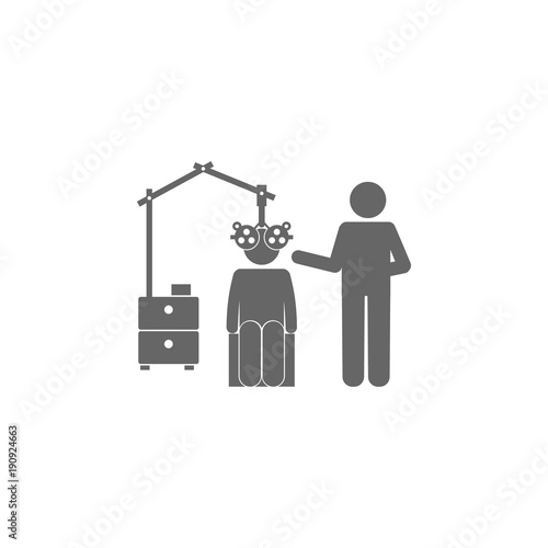 Doctor Patient Ophthalmoscope icon Simple element illustration. Symbol design from Medical collection. Eye examination device. Can be used in web and mobile.