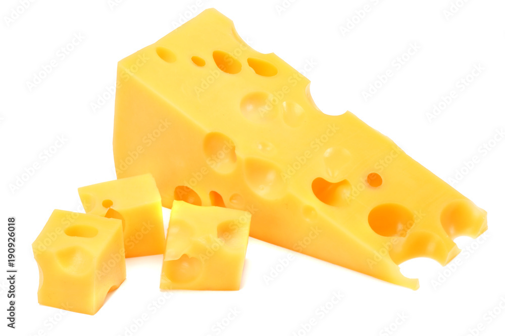 piece of cheese isolated on white background piece of cheese isolated on white background