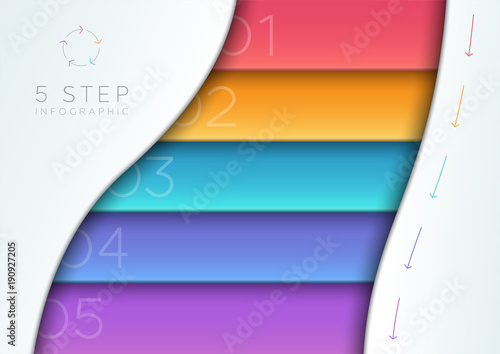Vector Abstract Colorful 3d Banner List 1 to 5 Template
