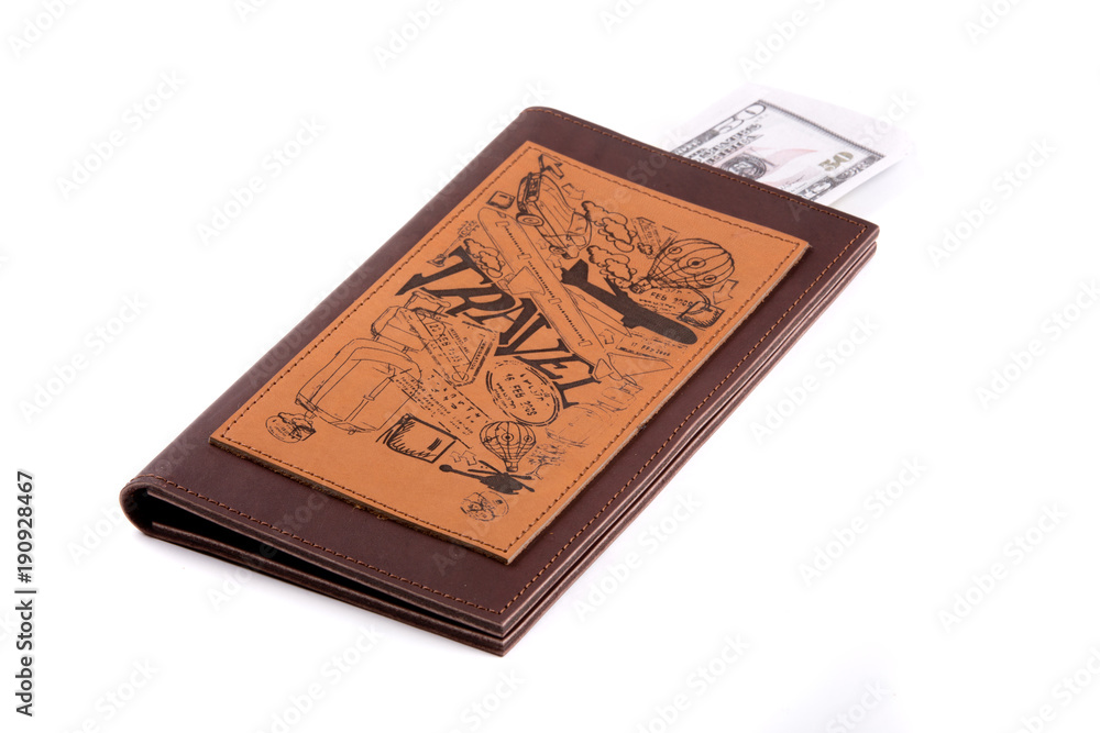 Traveler wallet on white background Traveler wallet on white background
