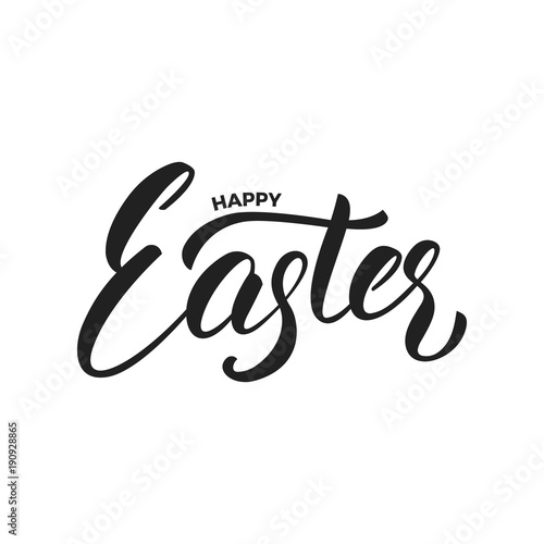 Easter. Happy Easter script lettering logo design