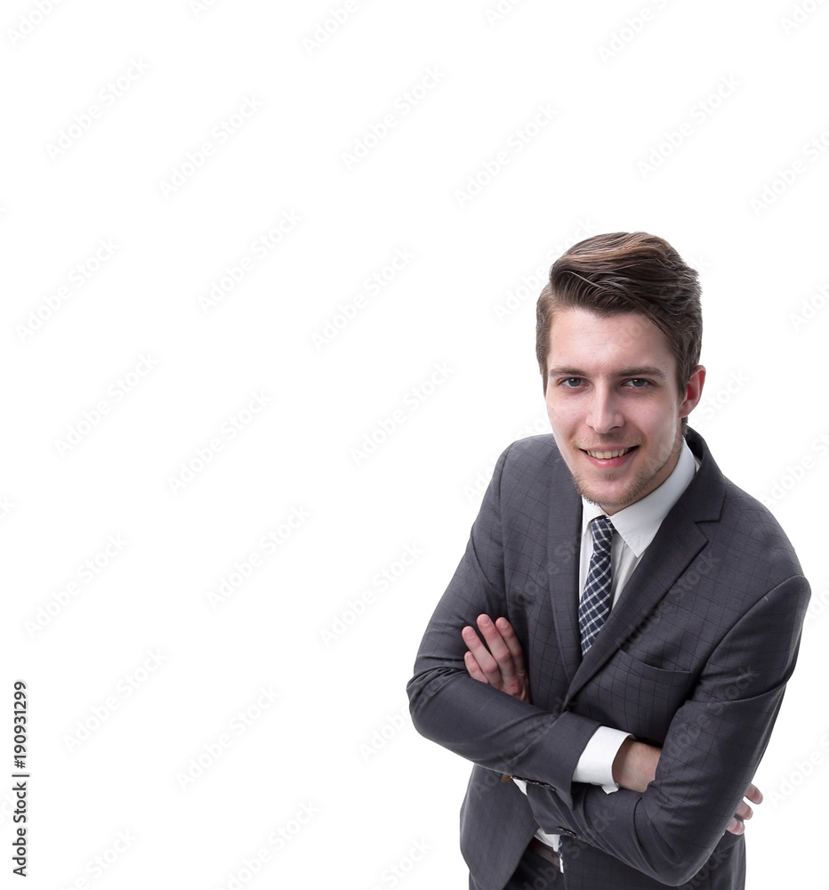 view from the top.successful young businessman view from the top.successful young businessman