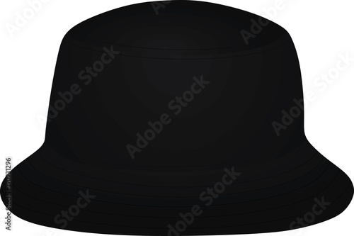 Black fisherman hat. vector illustration