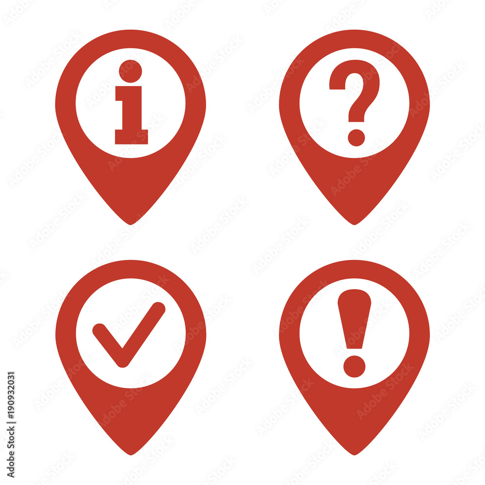 Map pin location icons set Map pin location icons set
