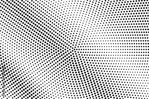 Black white dotted halftone. Half tone vector background. Detailed diagonal dotted gradient.