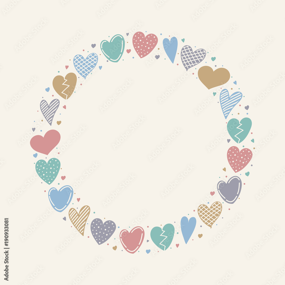 Concept of background with heart doodles and copyspace. Valentine's Day, Woman's Day and Mother's Day. Vector. Concept of background with heart doodles and copyspace. Valentine's Day, Woman's Day and Mother's Day. Vector.