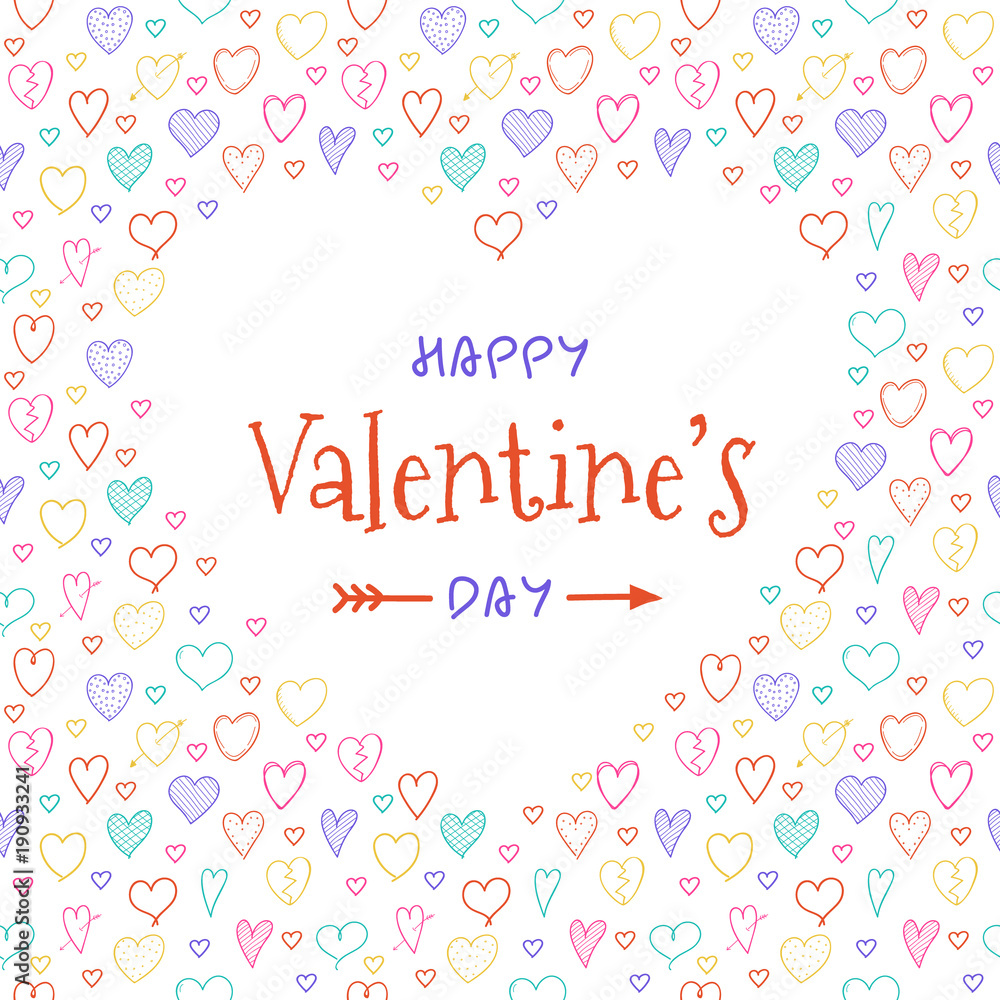 Hand drawn card for Valentine's Day. Vector. Hand drawn card for Valentine's Day. Vector.