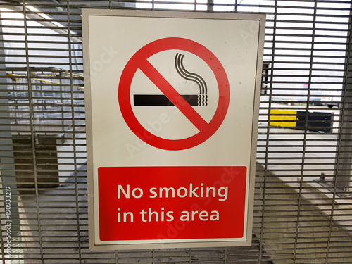 No smoking sign in an airport