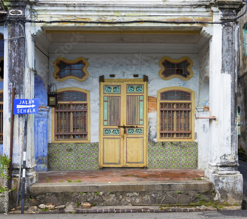Obraz na płótnie Traditional house front in Georgetown Penang w salonie