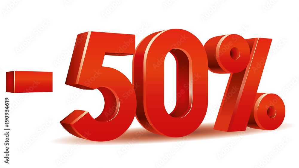 illustration vector of -50 percent in white background illustration vector of -50 percent in white background