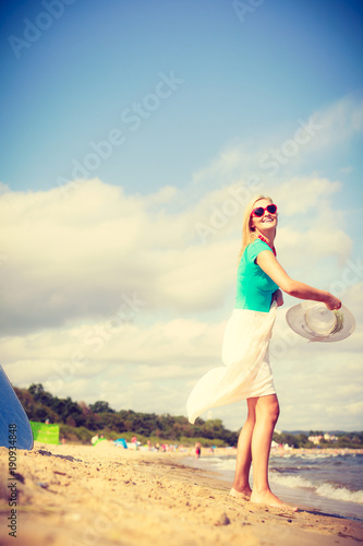 Attractive woman on the beach.