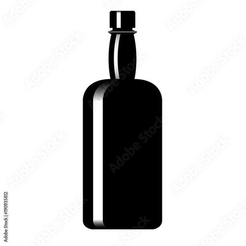 Silhouette of a bottle with an alcoholic drink