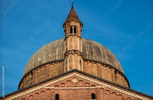 Basilica of St. Anthony of Padua in Padua, Italy. Elements, tower and dome photo