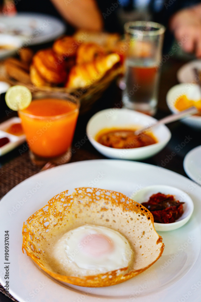 Egg hopper Sri Lankan breakfast Egg hopper Sri Lankan breakfast
