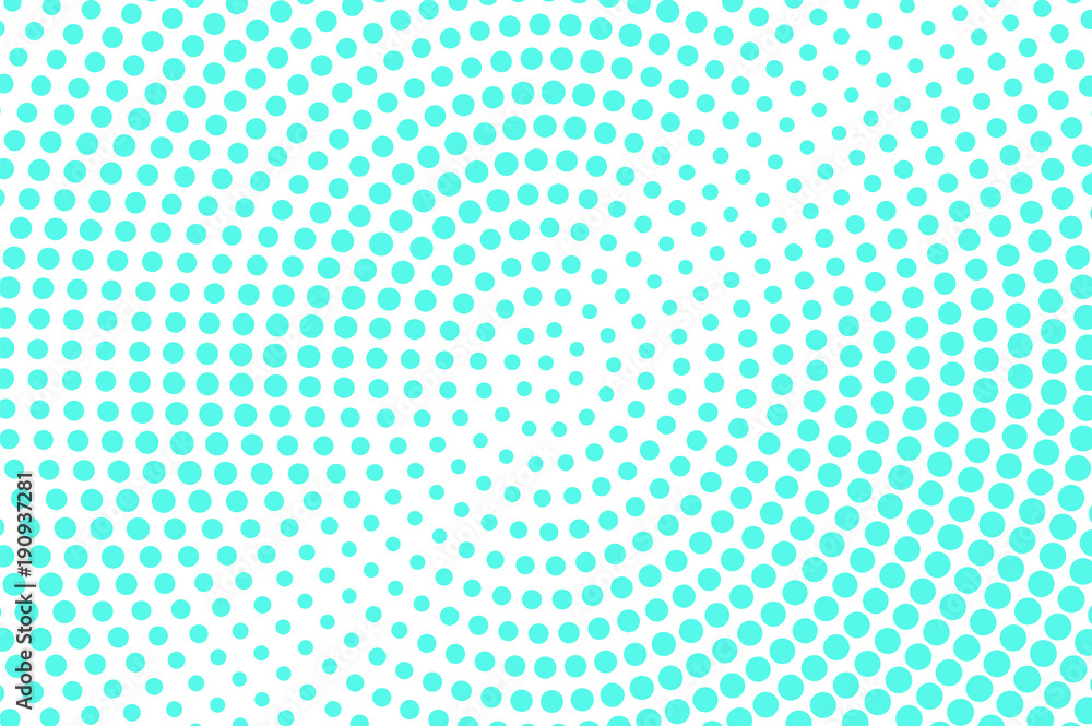 Mint blue dotted halftone. Half tone vector background. Radial dotted gradient. Mint blue dotted halftone. Half tone vector background. Radial dotted gradient.