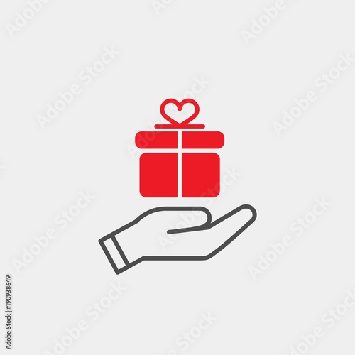 Gift flat vector icon