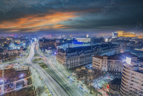 Bucharest city center - aerial view