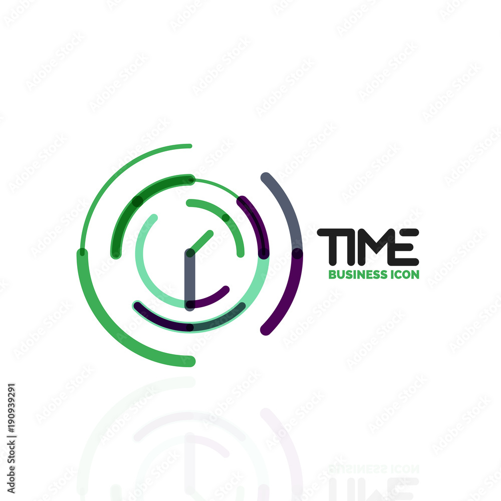 Vector abstract logo idea, time concept or clock business icon. Creative logotype design template Vector abstract logo idea, time concept or clock business icon. Creative logotype design template