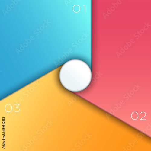 Centre Circle Sections 1 to 3 Infographic Template