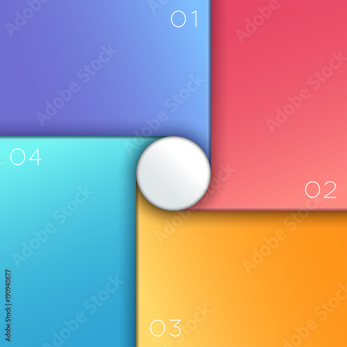 Centre Circle Sections 1 to 4 Infographic Template