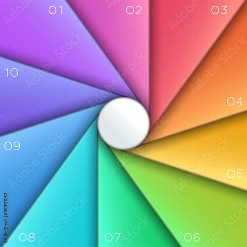 Centre Circle Sections 1 to 10 Infographic Template