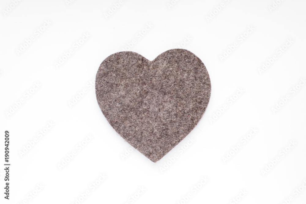 Felt hearts isolated on white background Felt hearts isolated on white background