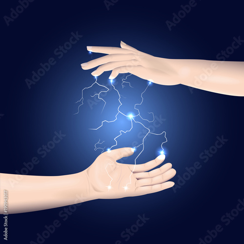 Static electricity between two hands