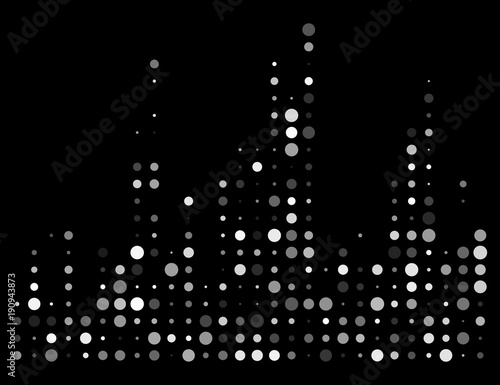 dotted sound wave, equalizer isolated on black background